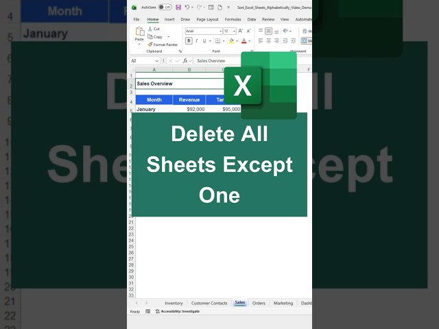 How to Delete All Sheets Except the Active Sheet in Excel