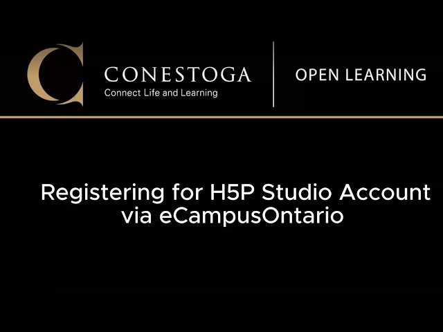Register for an ecampus Ontario H5P Studio
