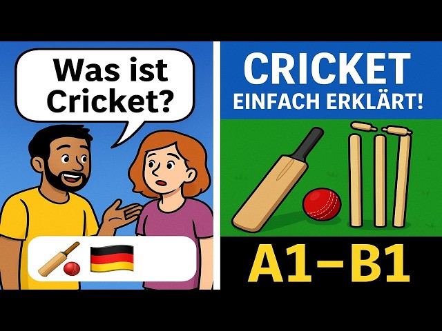 Cricket für Anfänger 🏏 | Einfach erklärt auf Deutsch (A1–B1) – Regeln, Punkte & Ausrüstung