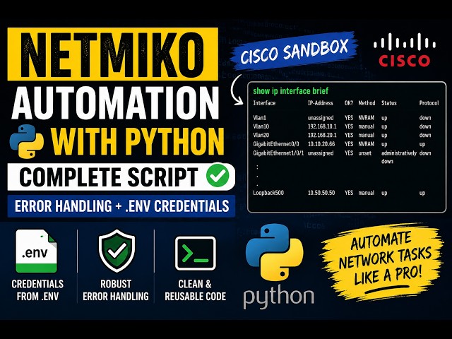 Python Netmiko Tutorial for Beginners | Automate Cisco IOS in Minutes #python