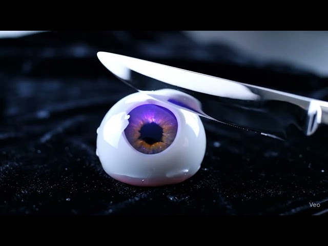 Cutting a Realistic Eyeball Jelly 👁️ | Wet & Satisfying ASMR in Macro Detail