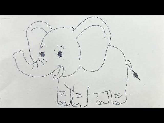 Elephants Drawing by Easy Ake