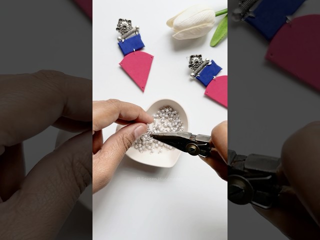 New Handmade fabric earrings making at home #shorts #handmadejewellery #fabricjewellery