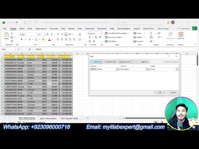 Exp25_Excel_Ch06_Cumulative_AutoSales | Excel Chapter 6 Grader Cumulative - Auto Sales | #AutoSales