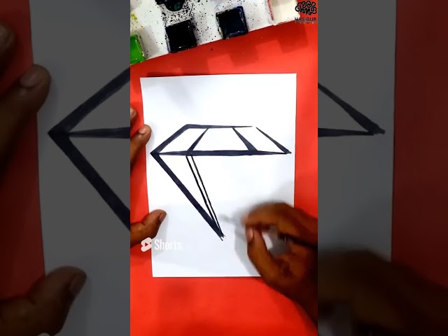 How to draw a Diamond easy #shorts