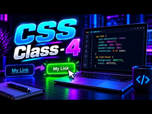CSS Class 4: Convert HTML Link to a Beautiful Button Easily! 🚀