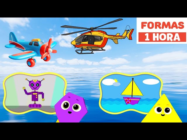 Desenhos educativos | Aprenda formas geométricas | Escola das formas | Robô | Primeira Universidade