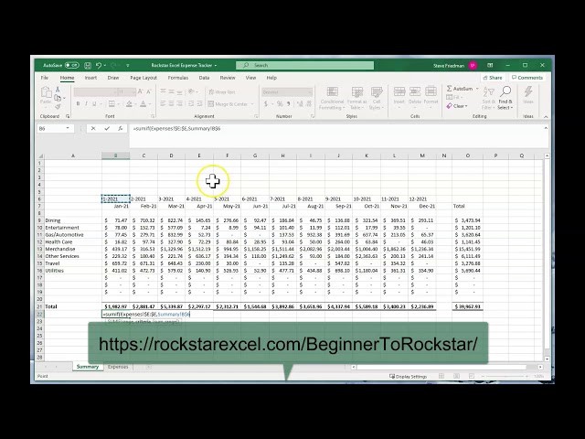 Create an Expense Tracker in Excel in 14 Minutes