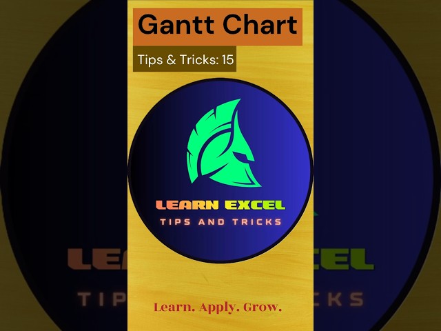 Excel Tips and Tricks 15: Gantt Chart #excel #chart