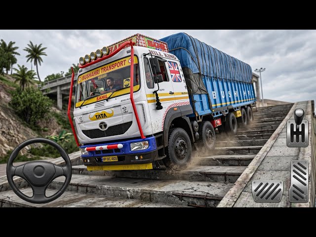 🚛 Tata Singh Truck vs Impossible Stairs Map 😱 | Indian Traffic Mod BUSSID