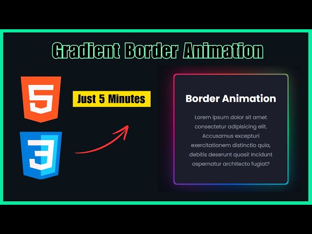 CSS Gradient Border Animation for Beginners | HTML & CSS | CSS Mini Project