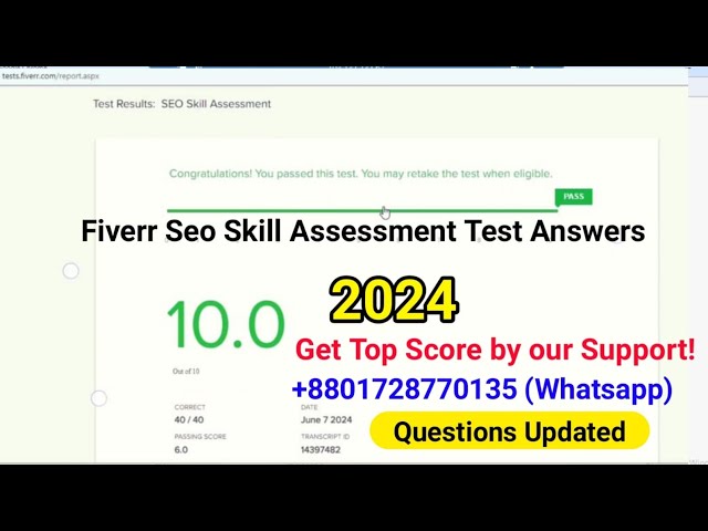 Fiverr Seo Skill Test Answers 2024 | Seo Skill Assessment on Fiverr