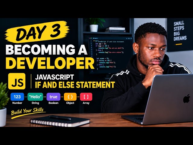 Day 3 of becoming a developer/ javascript IF AND ELSE STATEMENT