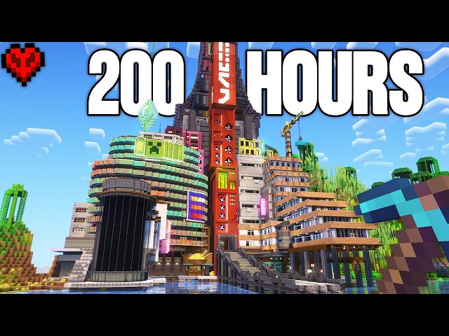 I Transformed My Villager Trading Hall into a CYBERPUNK CITY!