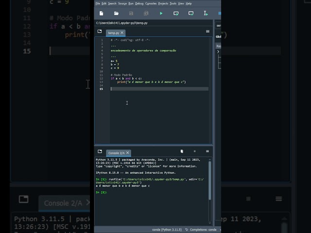 🐍Python - Encadeamento de operadores  #programação #desenvolvedores #desenvolvedor
