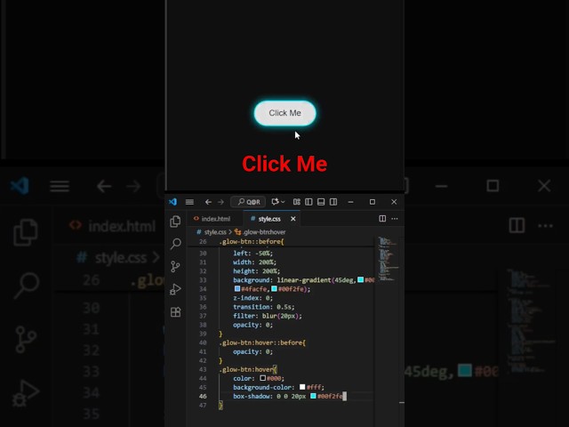 Stylish Button Animation Using Only HTML & CSS 💡🔥#shorts #html #css #webdevelopment #coding