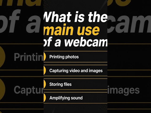 Top 100 | Computer Fundamentals MCQs # 22 | What is the main use of a webcam?