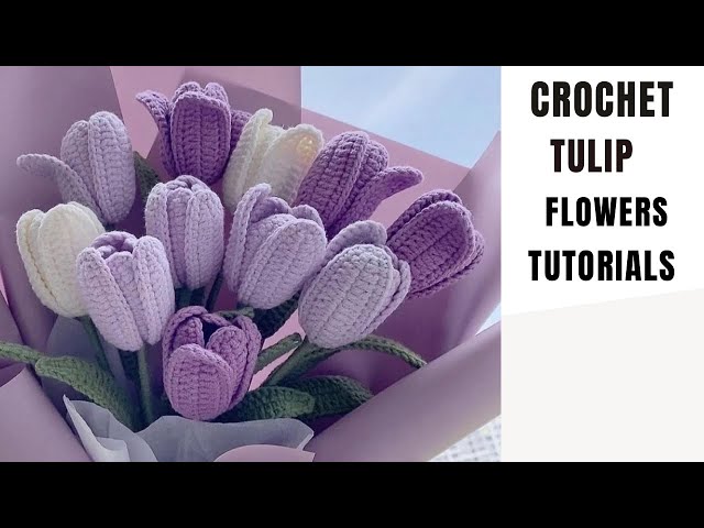 How to crochet flowers || Step by step crochet tulip tutorials