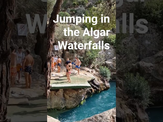Spectacular jumps in #algar Waterfalls, near Benidorm, Spain