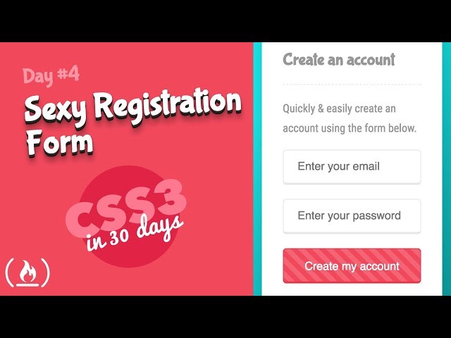 Sexy Registration Form: CSS Tutorial (Day 4 of CSS3 in 30 Days)
