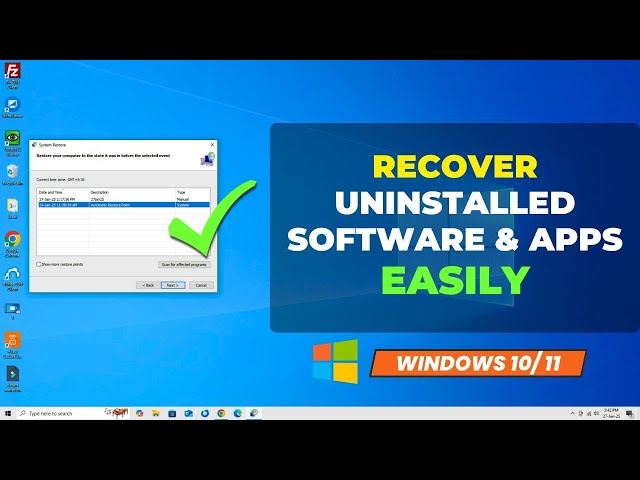 Recover Uninstalled Software and Apps on Windows 10 or 11 – Easy Tutorial