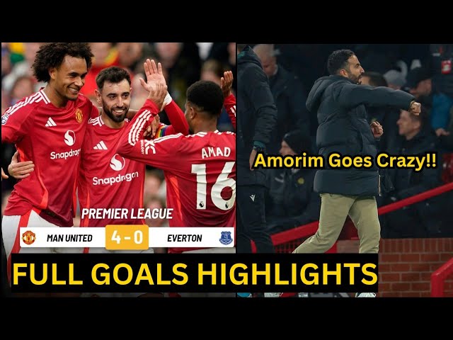Manchester United (4-0) Everton | Full Highlights, Amorim Ball 🥰🥰 Rashford and Zirkzee 2 goals