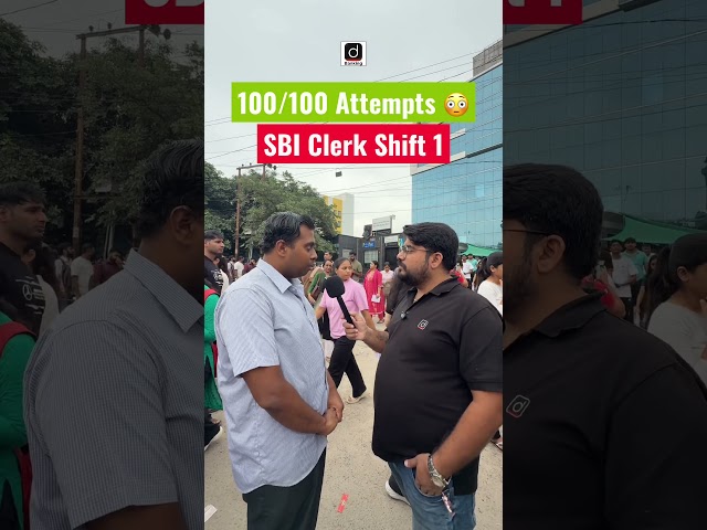 100/100 Attempts 😳 SBI Clerk Shift 1 Analysis #sbiclerk #examanalysis #drishtibanking
