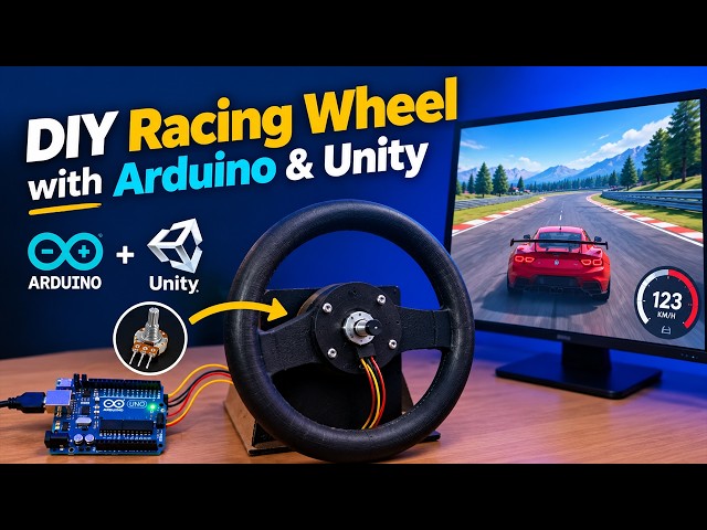 I Built a DIY Racing Wheel with Arduino & Unity!🔥
