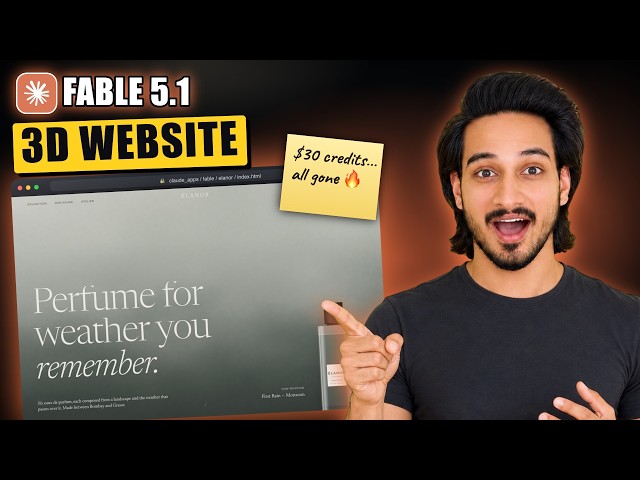 Claude Fable 5.1 Built a Premium 3D Website with ONE Prompt… Then $30 Credits Ran Out 🤯