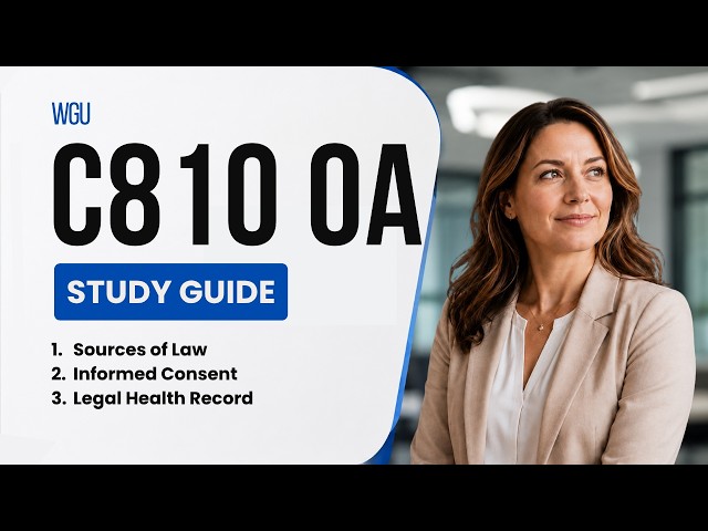 WGU C810 OA Study Guide | Part 02 – Legal Foundations & the Legal Health Record