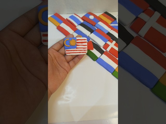 🇲🇾 Making a Mini Malaysia Flag with Clay ✨ | Satisfying Clay Art #trending #shorts