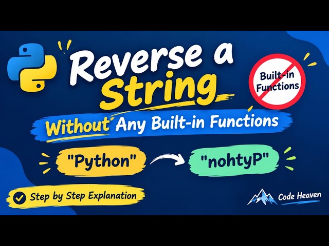 REVERSE A STRING IN PYTHON ( without built-in functions)