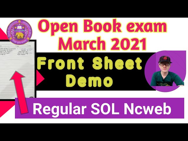 Du Open Book exam Front Sheet Demo March 2021| Regular SOL Ncweb| Ameeninfo