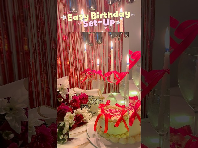 Easy Birthday Setup!!!🥹❤️ #fyp #foryou #birthday #birthdaydecoration #tutorial