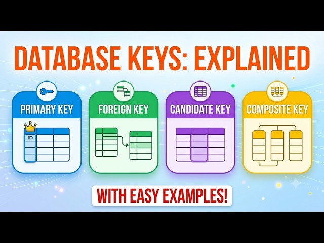Database Keys Explained: Primary, Foreign, Candidate & Composite Keys (with Examples)