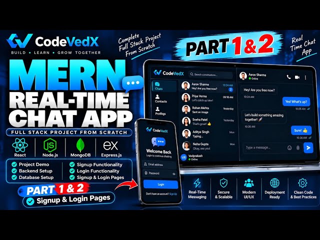 MERN Real-Time Chat App 🚀 Part 1 & 2 | Backend, Database, Signup & Login | MERN Stack