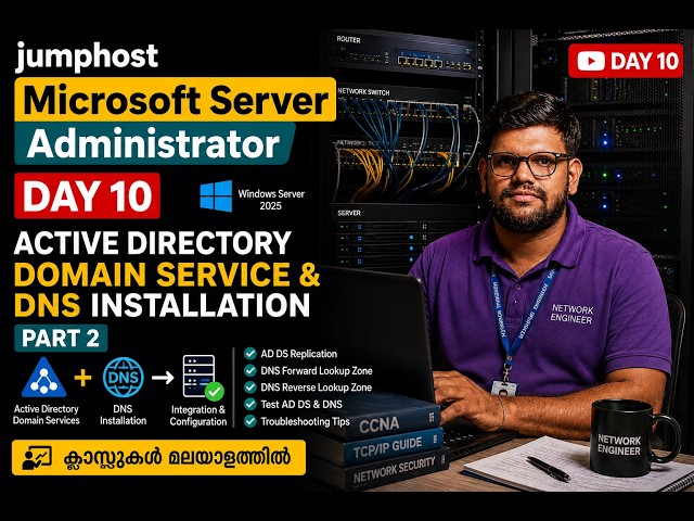 Microsoft Server Administrator Malayalam | Episode 10 |Install Active Directory Domain Services