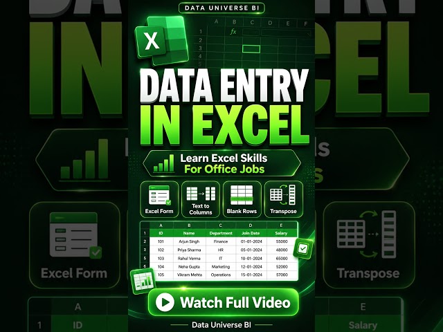 Data Entry in Excel Full Tutorial for Beginners | Excel Form, Text to Columns & Data Entry Jobs