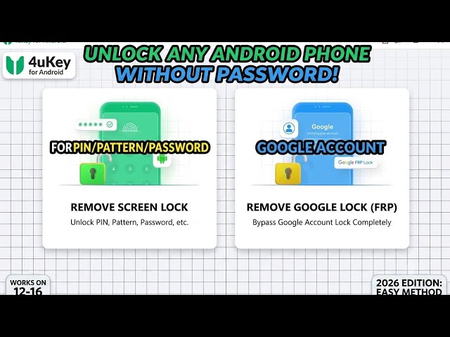 Best Way to Unlock Android Phone Without Password | 2026 Screen Lock & Google Lock