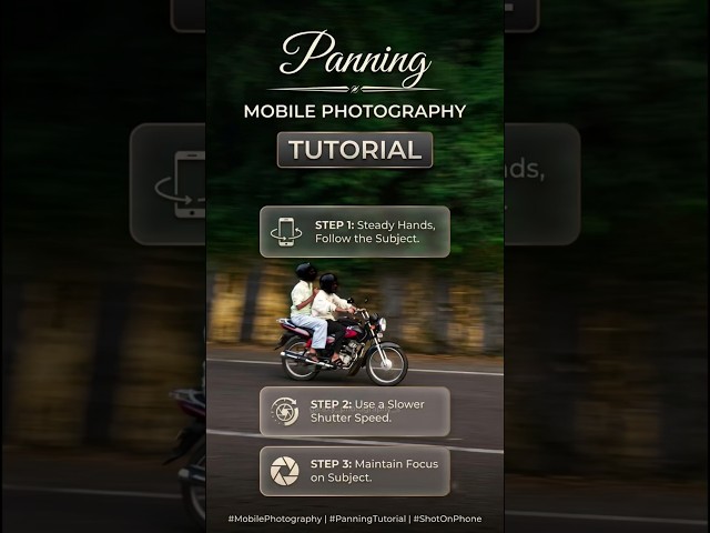 How to take Panning Photos 📸 Creative mobile photography 📸 #youtubeshorts #viralshorts #panning