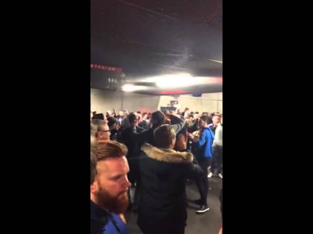 Half-time festivities at a United away game