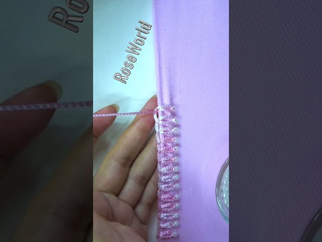 Hand Embroidery Border Lace Design. #embroidery #trending #handmade #shorts #stitch  #tutorial