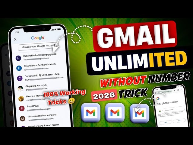 Unlimited Gmail Account Without Phone Verification | Unlimited Gmail Account 2026 New Method Gmail