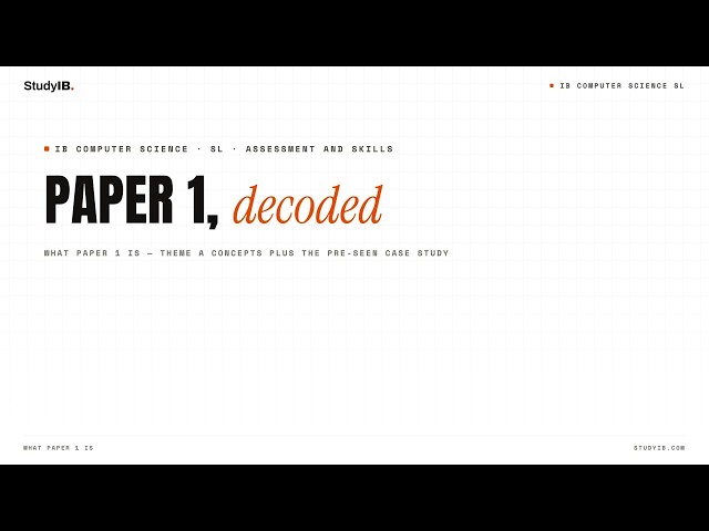 IB Computer Science SL 2027 — Paper 1 Decoded
