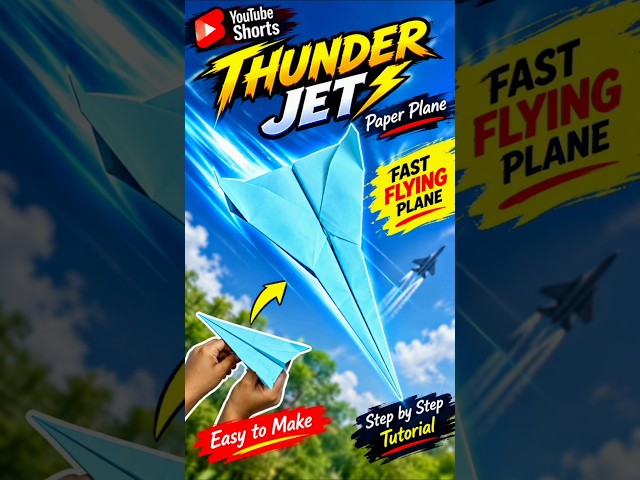 Thunder Speed Plane 🚀 | Super Fast Paper Airplane ✈️🔥 #Shorts#ThunderSpeedplane#ytshorts