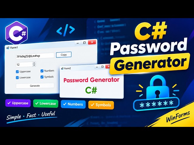 C# Password Generator | Generate & Copy Random Passwords | Windows Forms | C# Tutorial