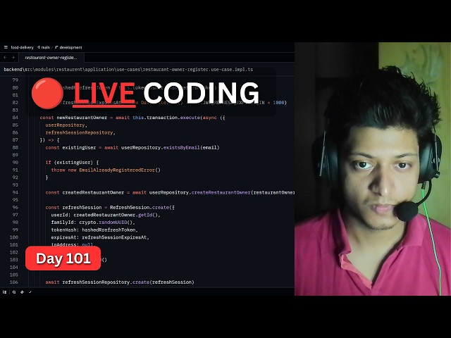 🔴 Day 101 of Learning Advance Backend And System Design (Live Coding)