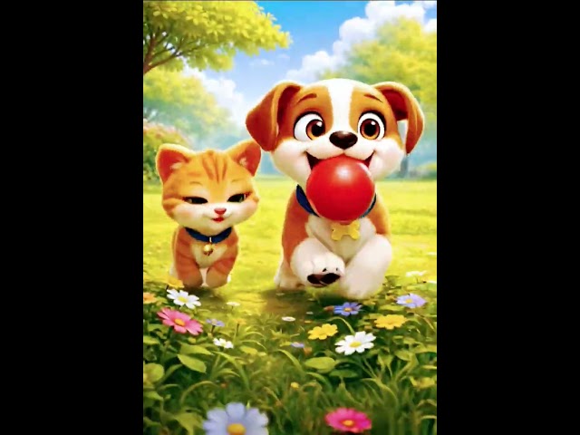 A Sweet Story About Friendship 💛. KidsStory#CatAndDog#CuteAnimals