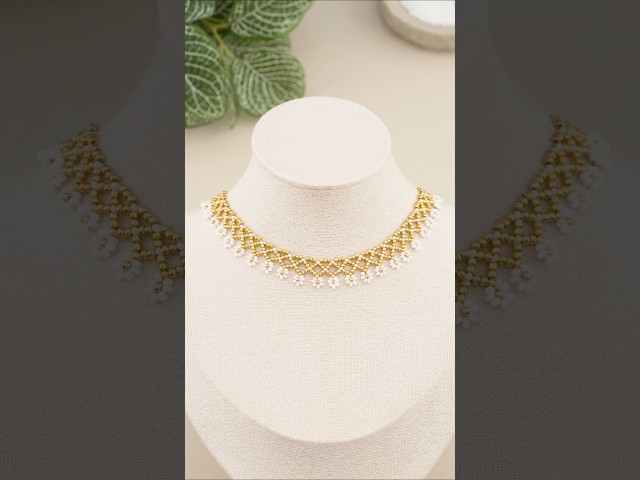 How to Make this CUTE Daisy Necklace? 🌼✨ Flower Jewelry Making! #diyjewelry #tutorial #beads #shorts