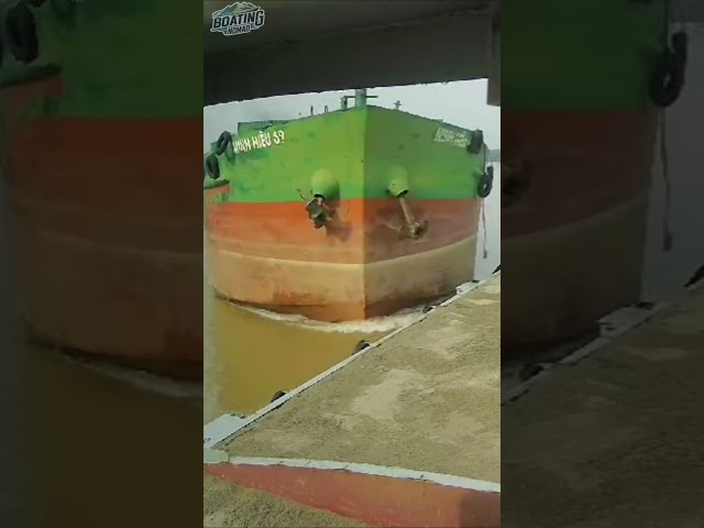 Cargo Ship crashes into Boat